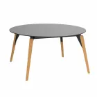Tavolino da Salotto Tondo in Legno e Piano Hpl in 2 Misure - Faz Wood by Vondom Viadurini