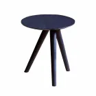 Tavolino da Salotto Tondo in Legno Laccato Grigio Nero Made in Italy - Stoccarda Viadurini
