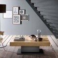 Tavolino da Salotto Trasformabile in Legno e Acciaio Made in Italy - Demetro