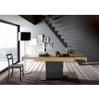 Tavolino da Salotto Trasformabile in Legno e Acciaio Made in Italy - Demetro Viadurini