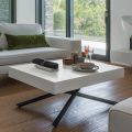 Tavolino da Salotto Trasformabile in Legno e Metallo, Made in Italy - Sanrocco