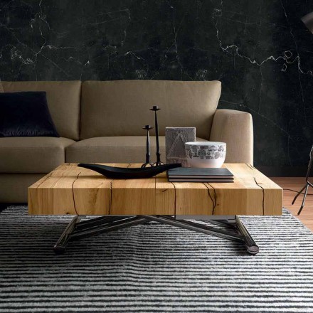 Tavolino da Salotto Trasformabile in Legno Massiccio Made in Italy - Trabucco Viadurini
