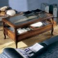 Tavolino da Soggiorno con Piano in Vetro e 2 Cassetti Made in Italy - Xipe