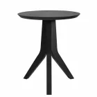 Tavolino da Soggiorno di Legno Laccato Nero Design Tondo Moderno - Sperone Viadurini