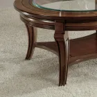 Tavolino da Soggiorno Rotondo con Piano in Vetro Made in Italy - Onatha Viadurini