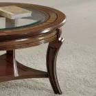 Tavolino da Soggiorno Rotondo con Piano in Vetro Made in Italy - Onatha Viadurini