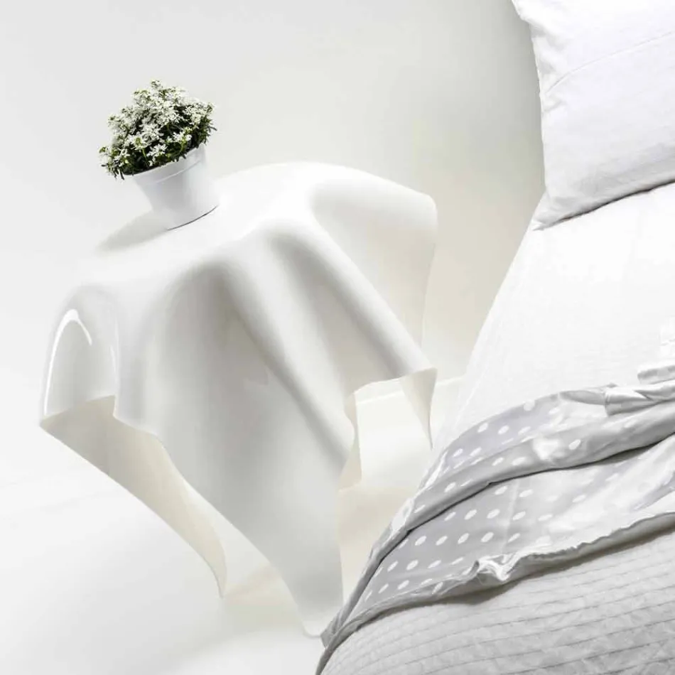 Tavolino design moderno in plexiglass bianco Otto, made in Italy Viadurini