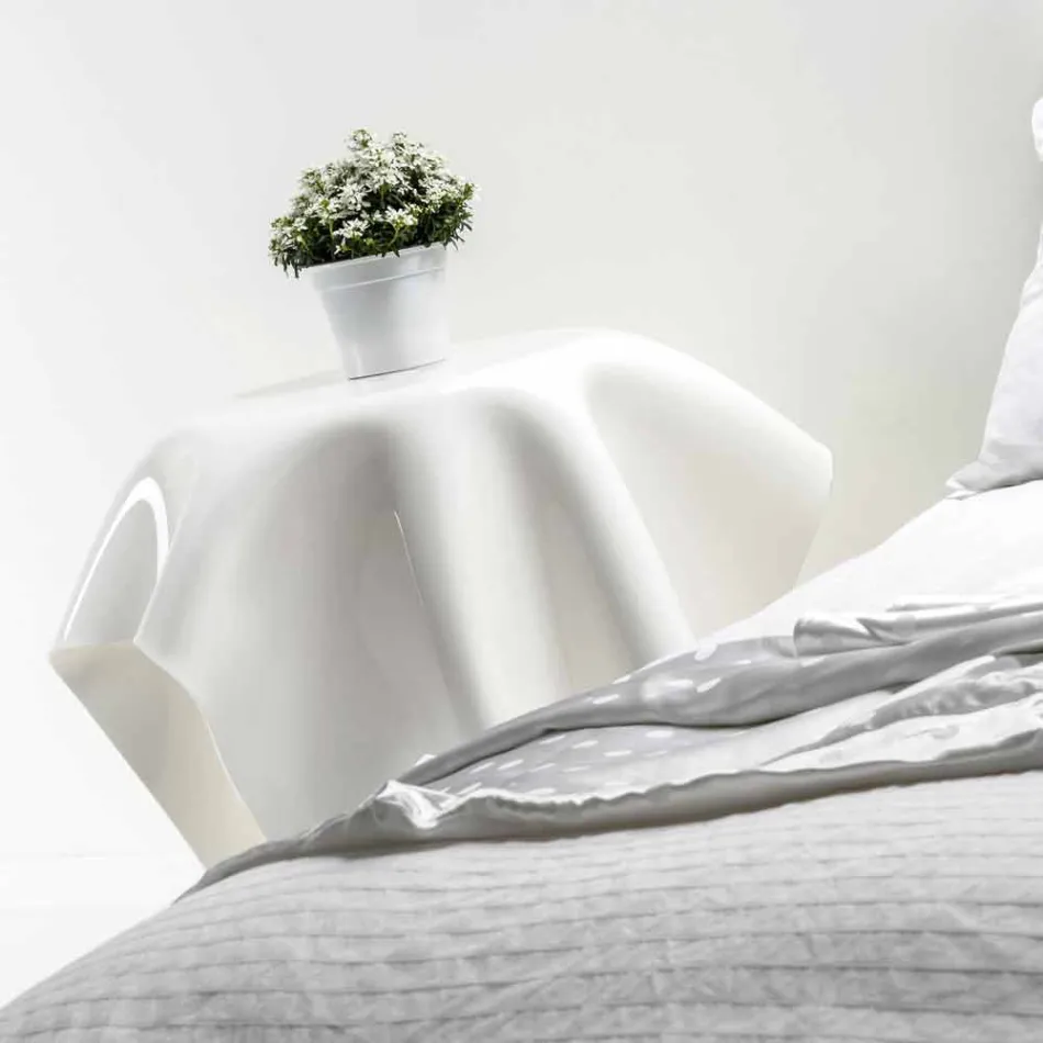 Tavolino design moderno in plexiglass bianco Otto, made in Italy Viadurini