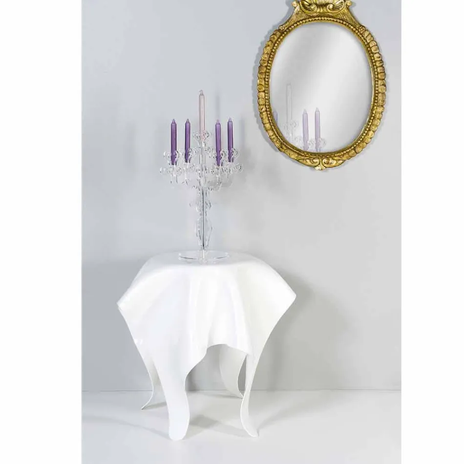 Tavolino design moderno in plexiglass bianco Otto, made in Italy Viadurini