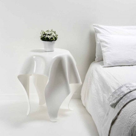 Tavolino design moderno in plexiglass bianco Otto, made in Italy Viadurini