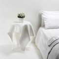Tavolino design moderno in plexiglass bianco Otto, made in Italy