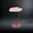Tavolino di design in legno con base in ferro Leaf  Viadurini