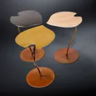Tavolino di design in legno con base in ferro Leaf  Viadurini