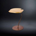 Tavolino di design in legno con base in ferro Leaf 