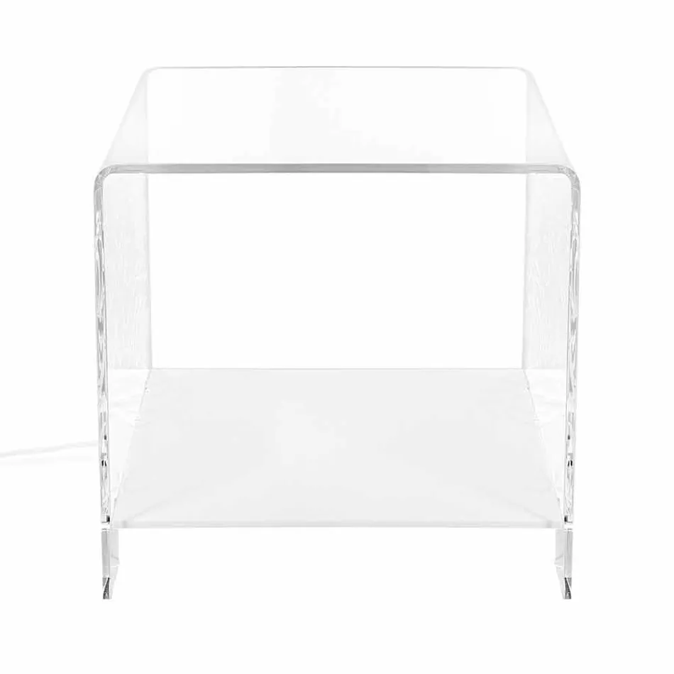 Tavolino di design in plexiglass con luce led made in Italy, Chiusi Viadurini