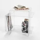 Tavolino di design in plexiglass con tre ripiani made in Italy, Gosto Viadurini