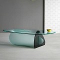 Tavolino di Design in Vetro Trasparente, Fumè ed Acidato Made in Italy – Tac Tac