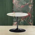 Tavolino Eero Saarinen H 39 con Piano in Marmo Caracatta Oro Made in Italy - Scarlet Viadurini