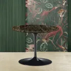 Tavolino Eero Saarinen H 41 con Piano in Marmo Emperador Dark Realizzato in Italia Viadurini