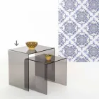 Tavolino fumé design moderno 50x50cm Terry Big, made in Italy Viadurini