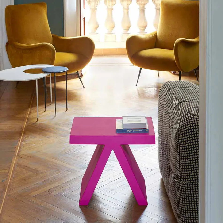 Tavolino geometrico colorato Slide Toy da interni prodotto in Italia Viadurini