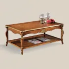 Tavolino in Legno Noce e Oro Intarsiato di Lusso Made in Italy - Cambrige Viadurini