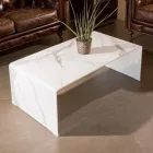 Tavolino in Vetro Curvato Temperato 10mm Effetto Marmo - Aiello Viadurini