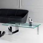 Tavolino in Vetro Extrachiaro da Salotto di Design Moderno Made in Italy – Scoby Viadurini