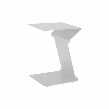 Tavolino Laterale da Divano per Esterno in Alluminio Bianco o Nero - Denix Viadurini