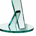 Tavolino Lato Divano da Salotto in Vetro Extrachiaro Made in Italy - Tarzan Viadurini