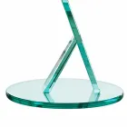 Tavolino Lato Divano da Salotto in Vetro Extrachiaro Made in Italy - Tarzan Viadurini