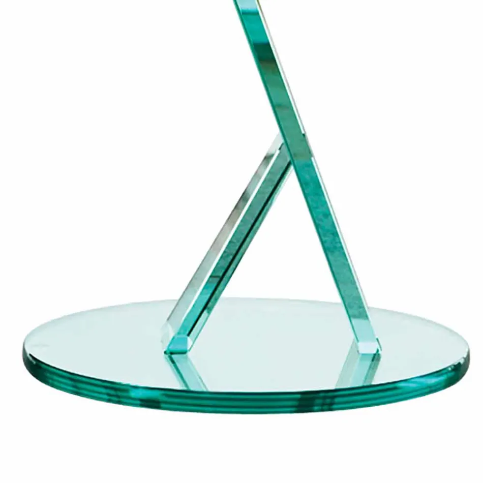 Tavolino Lato Divano da Salotto in Vetro Extrachiaro Made in Italy - Tarzan Viadurini