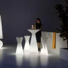 Tavolino Luminoso da Esterno con Piano Rotondo in HPL Made in Italy - Desmond Viadurini