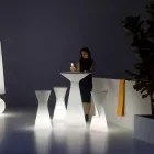 Tavolino Luminoso da Esterno in Polipropilene Bianco Made in Italy - Desmond Viadurini