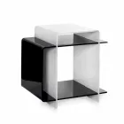 Tavolino moderno a 3 ripiani bianco e nero Gosto made in Italy Viadurini