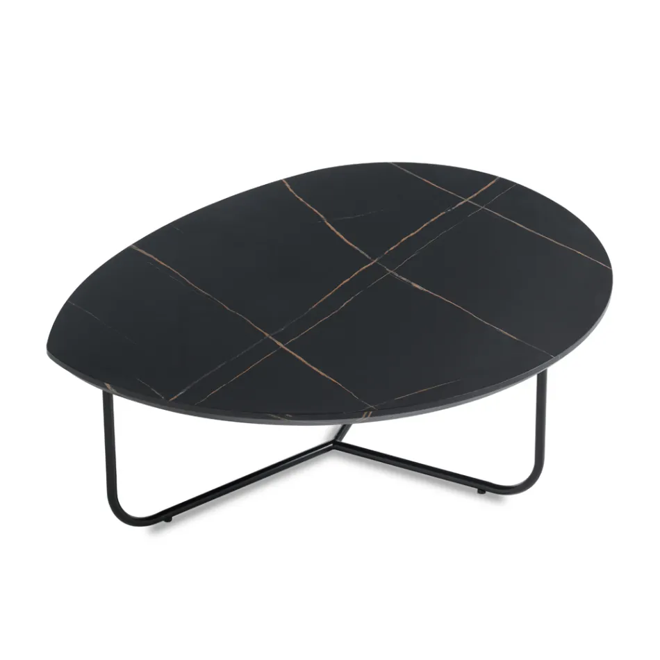 Tavolino Moderno in Mdf e Metallo Verniciato in Diverse Finiture - Relia Viadurini