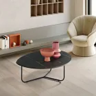 Tavolino Moderno in Mdf e Metallo Verniciato in Diverse Finiture - Relia Viadurini
