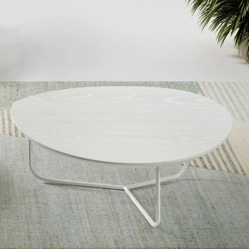 Tavolino Moderno in Mdf e Metallo Verniciato in Diverse Finiture - Relia Viadurini