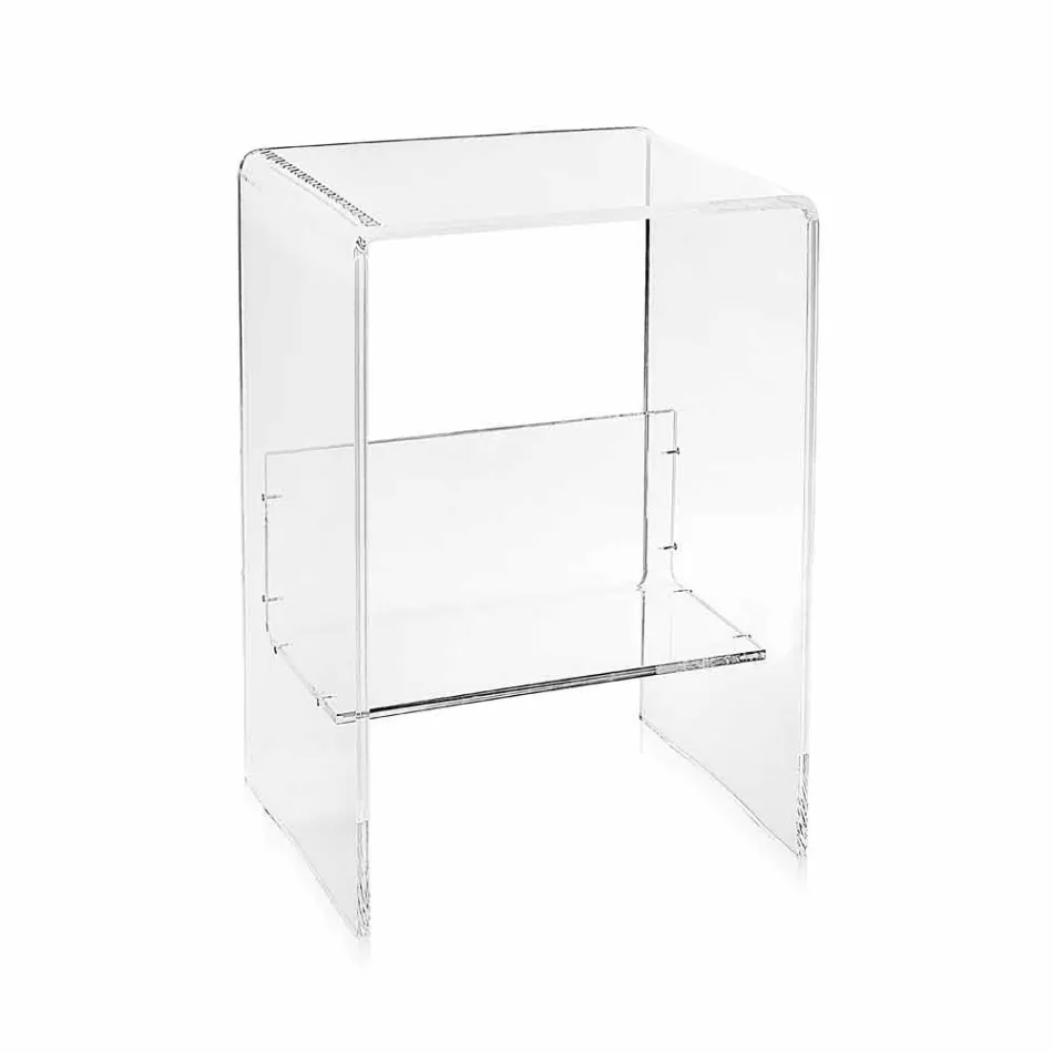 Tavolino moderno in plexyglass L50 x H76 x P40 cm  Aza, made in Italy Viadurini