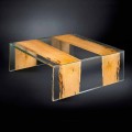 Tavolino moderno in vetro e legno di Briccola Veneziana