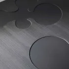 Tavolino moderno nero realizzato in legno di larice laccato Giglio Viadurini
