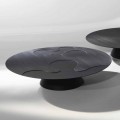 Tavolino moderno nero realizzato in legno di larice laccato Giglio
