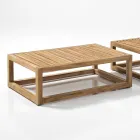 Tavolino o Pouf da Esterno in Teak Naturale e Cuscini - Circe Viadurini