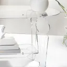 Tavolino Ovale da Caffè in Plexiglass Trasparente Made in Italy - Ilaria Viadurini