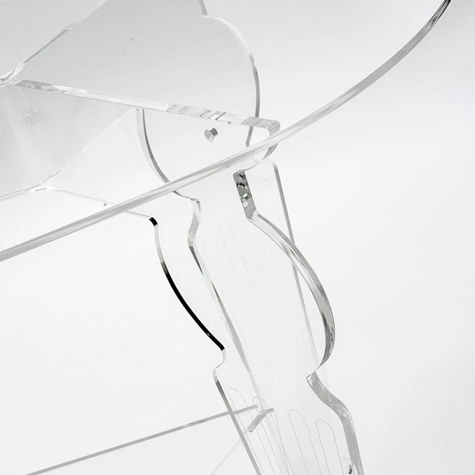 Tavolino Ovale da Caffè in Plexiglass Trasparente Made in Italy - Ilaria Viadurini