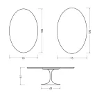Tavolino Ovale Tulip Saarinen H 41 cm in Ceramica Florim Statuario Lucido - Scarlet Viadurini