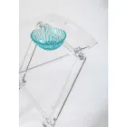 Tavolino Pieghevole con Vassoio in Plexiglass Trasparente 2 Misure - Robbie Viadurini