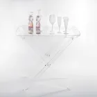 Tavolino Pieghevole con Vassoio in Plexiglass Trasparente 2 Misure - Robbie Viadurini