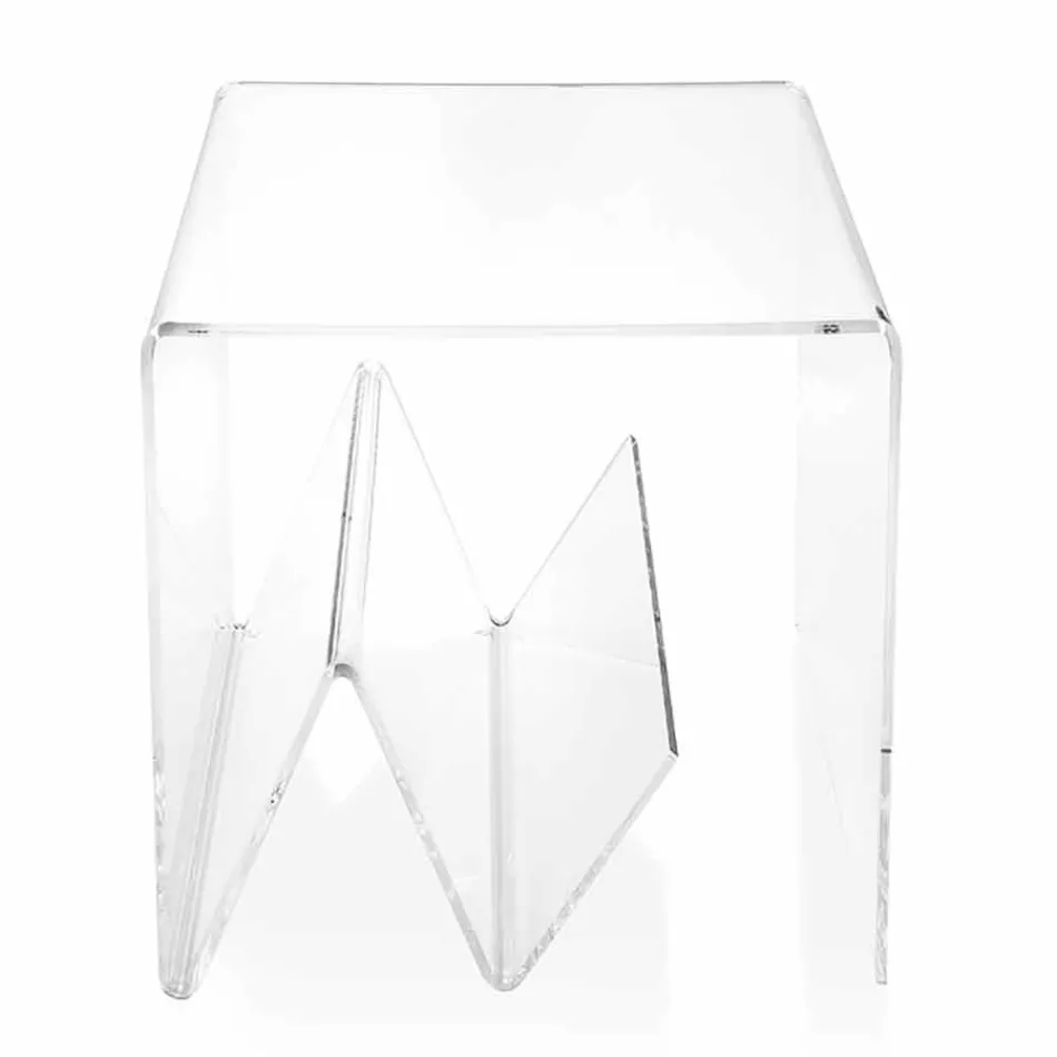 Tavolino / porta riviste design moderno, in plexiglass Cavour Viadurini