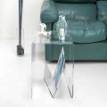 Tavolino / porta riviste design moderno, in plexiglass Cavour